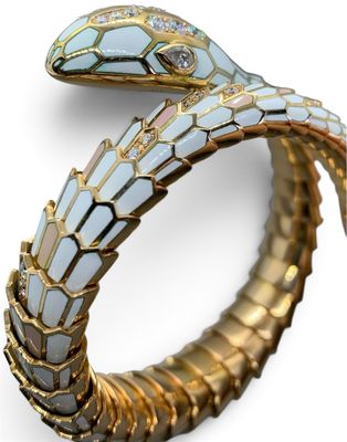 Viper Serpenti Bracelet Enamel and Diamonds