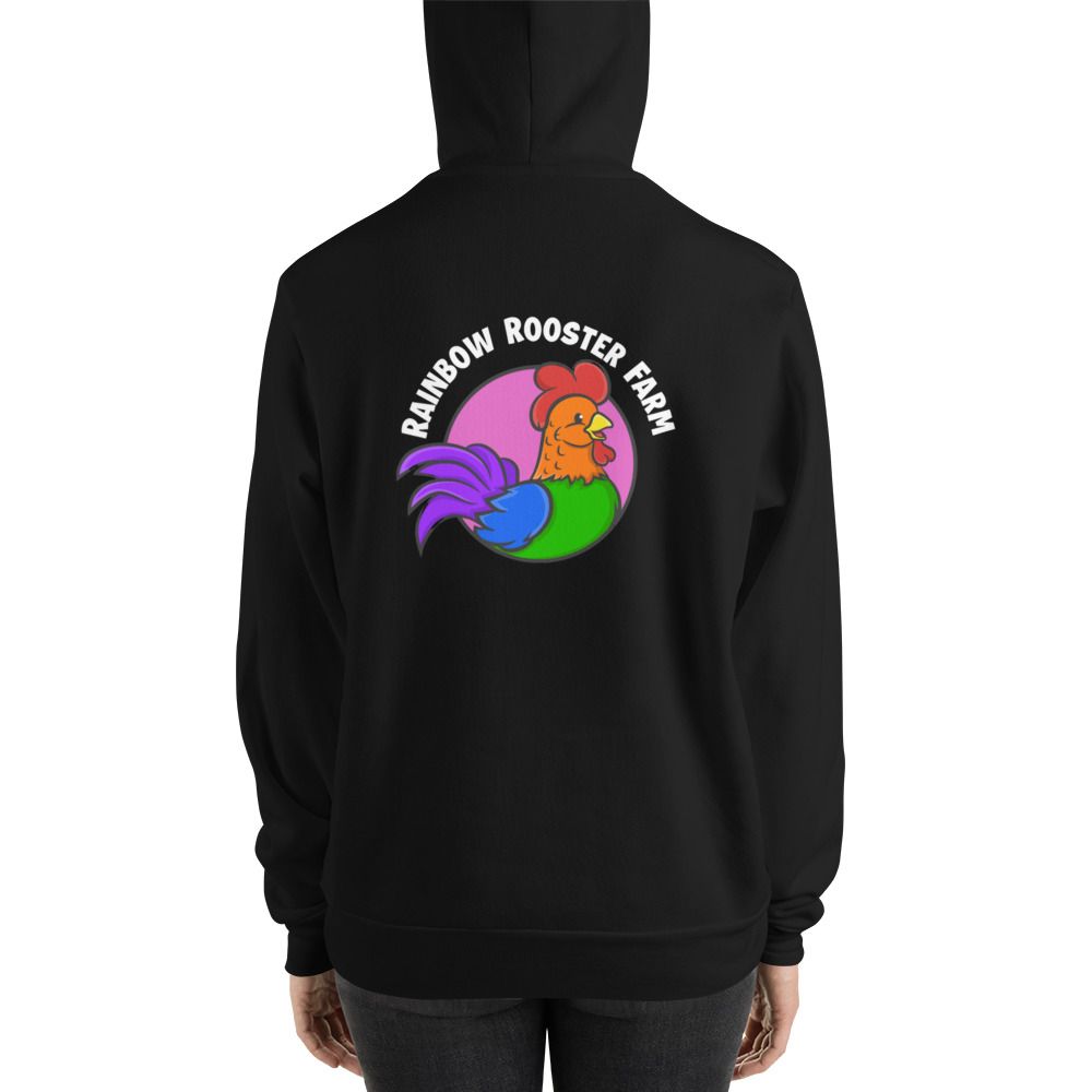 Hoodie with RRF on front and rooster on back