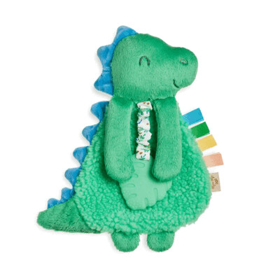 Itzy Friends Itzy Lovey Plush with Silicone Teether Toy- James the Dino