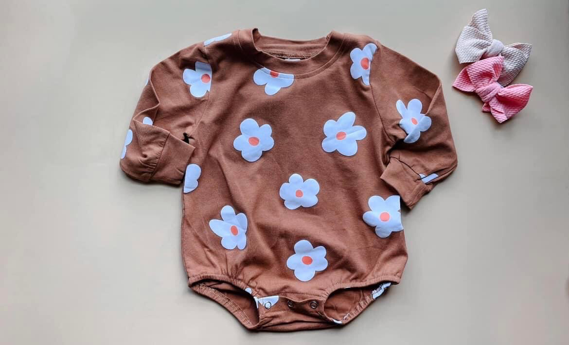Daisy Crewneck Bubble Romper