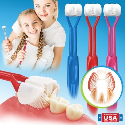 3D PRO BRUSH 3-Sided Toothbrush USA | All-Around Clean + Soft Gum Health | Clinically Proven | Eco-Friendly