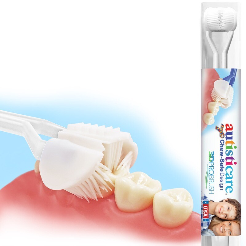 Autisticare Chew-Safe 3-Sided Toothbrush for Autism, Special Needs, Disabilities and Caregivers