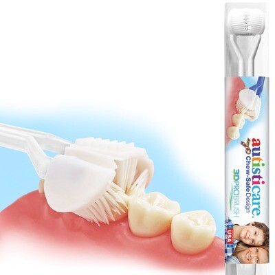 Autisticare Chew-Safe 3-Sided Toothbrush for Autism, Special Needs, Disabilities and Caregivers