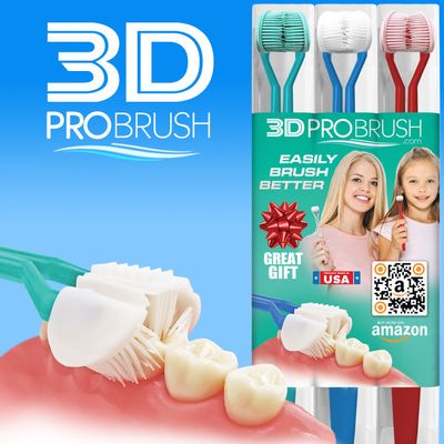 3-Sided Toothbrush ~ Three-Pack ~ Made in America