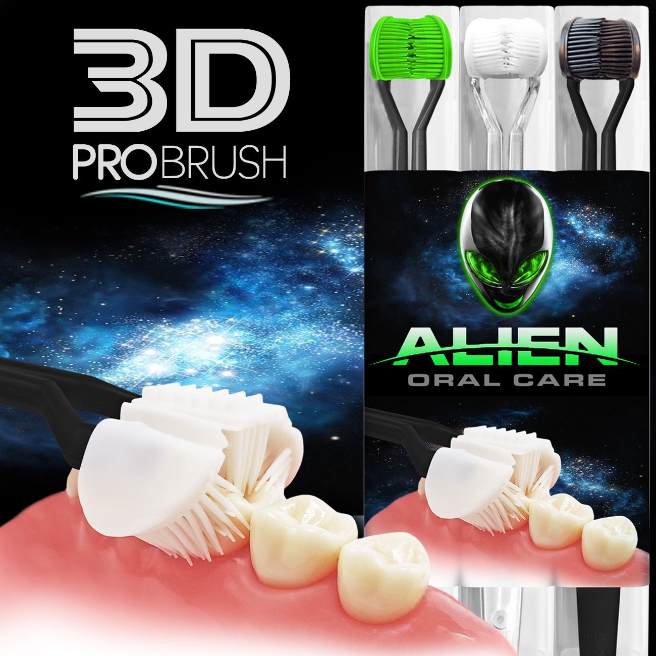 Alien Oral Care | 3-Sided Toothbrush | 3PK