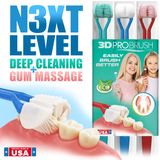 3D PRO BRUSH |  3PK * 3-Sided Toothbrush | Deep Clean + Gum Massage * Eco-Friendly