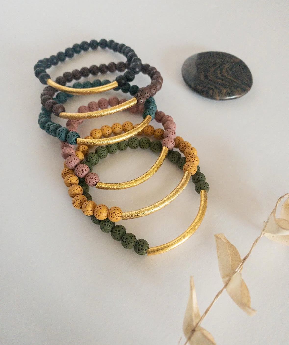 Lava Stone + Copper Bracelet