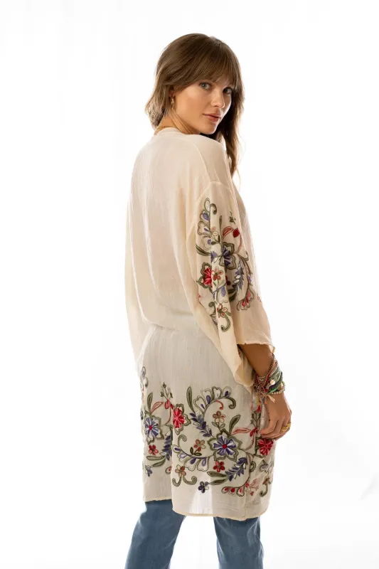 Fun In Florals Kimono - Cream: OS