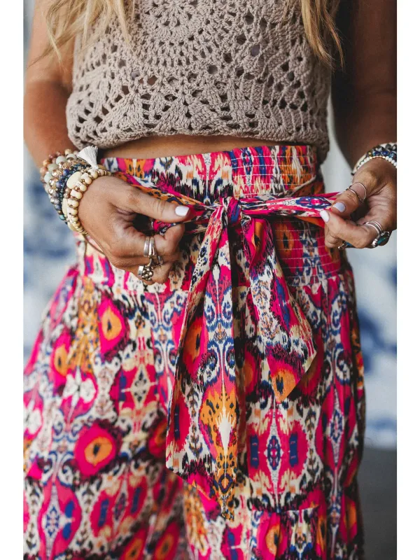 Secret Admirer Printed Pants - Pink Multi