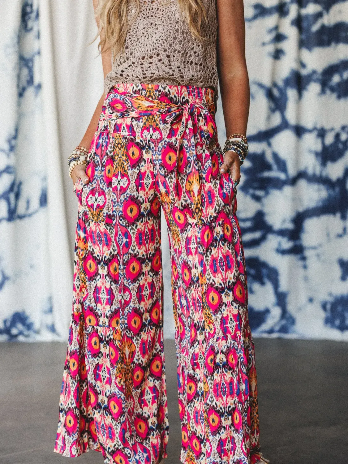 Secret Admirer Printed Pants - Pink Multi