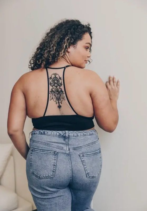 Tattoo Bralette - Black: Black, M/L