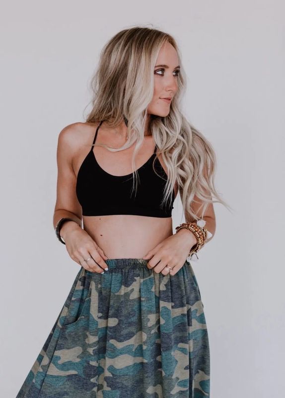 Tattoo Bralette - Black: Black, XS/S
