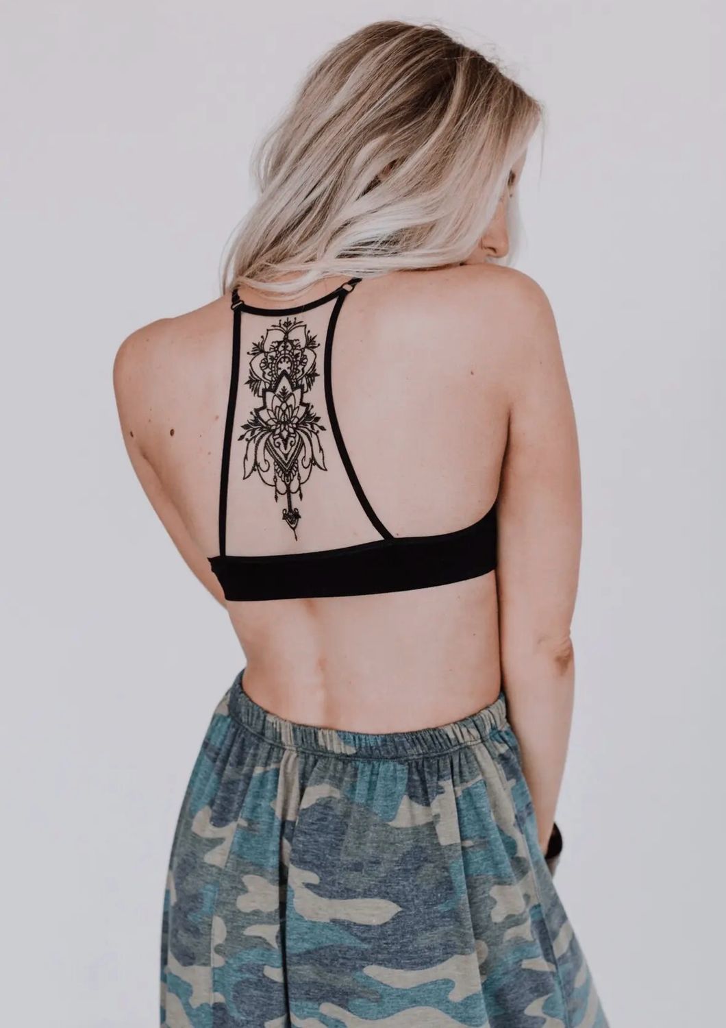 Tattoo Bralette - Black: Black, XS/S