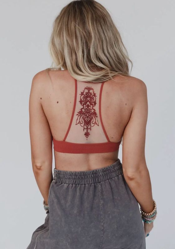 Tattoo Bralette - Rust: Rust, XS/S