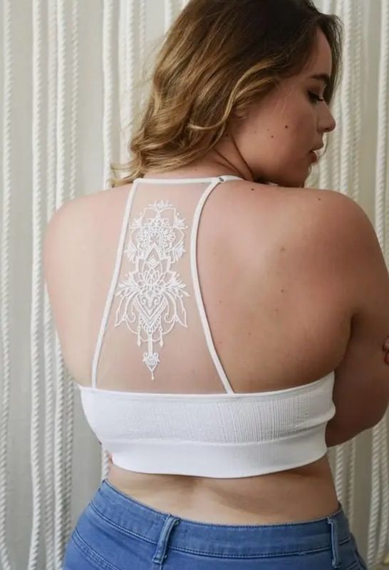 Tattoo Bralette - White: White, 1/2X