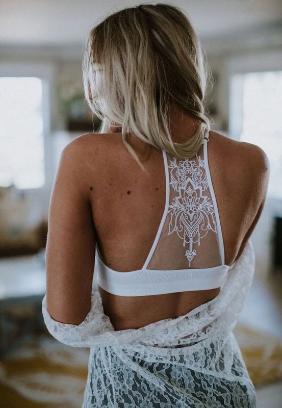 Tattoo Bralette - White: White, M/L