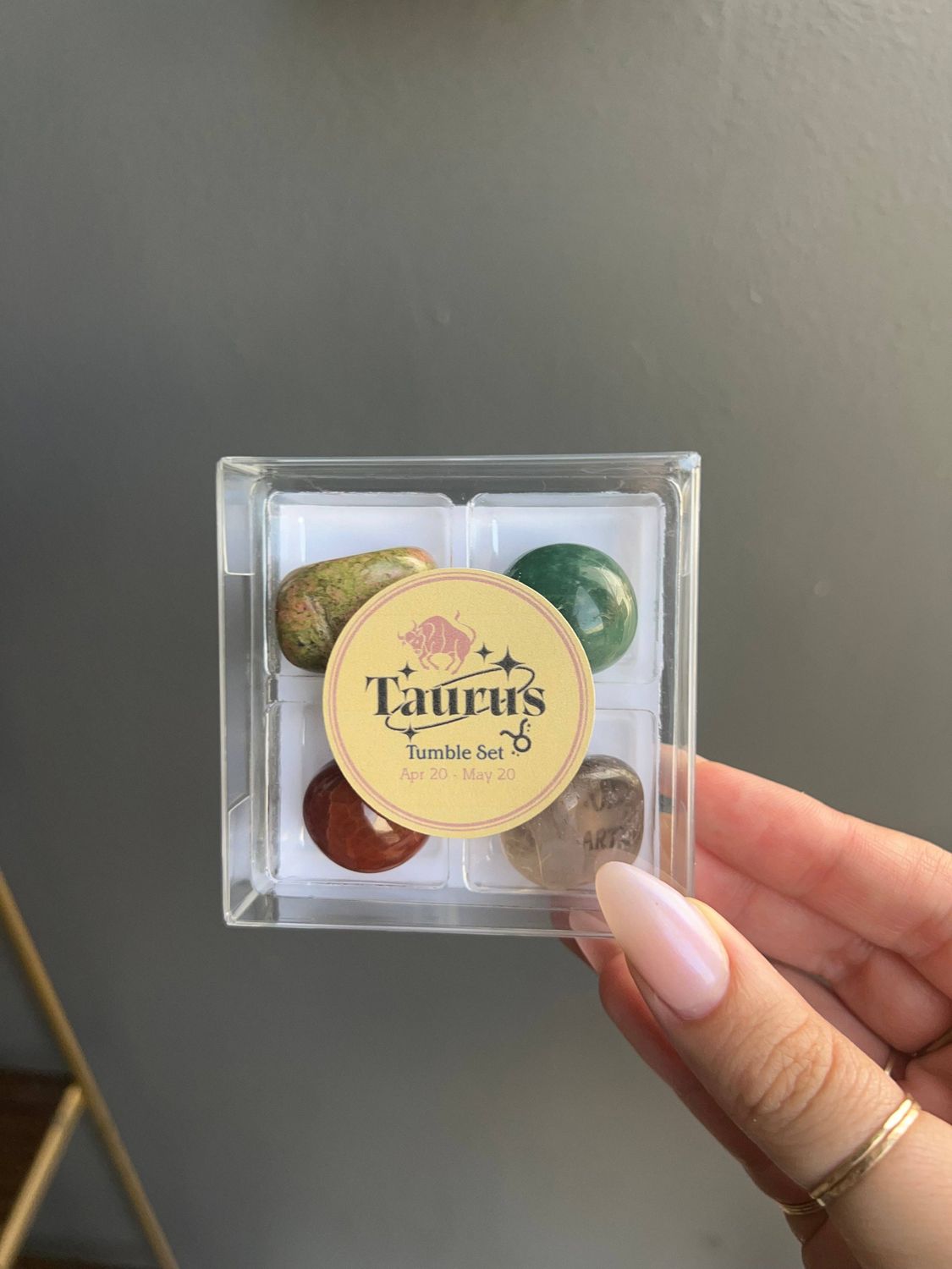 Taurus Zodiac Tumbled Crystal Set - Grounding Healing Stones