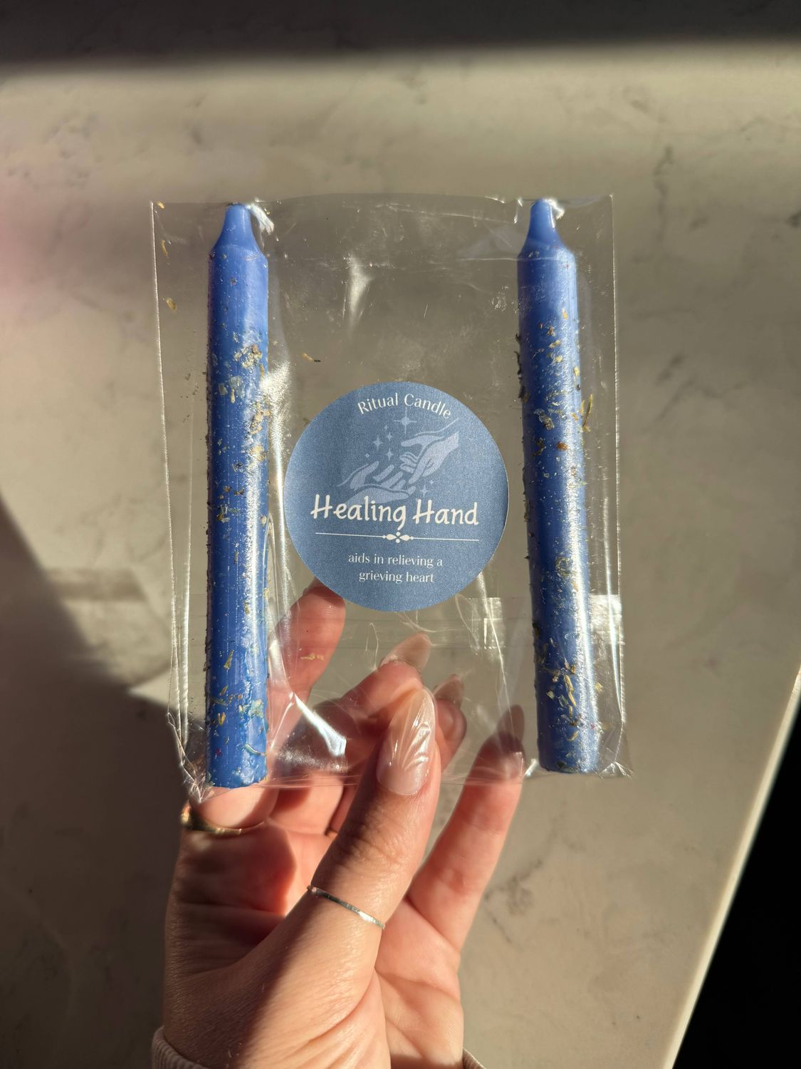 Healing Hand Ritual Candle - Comfort &amp; Emotional Relief
