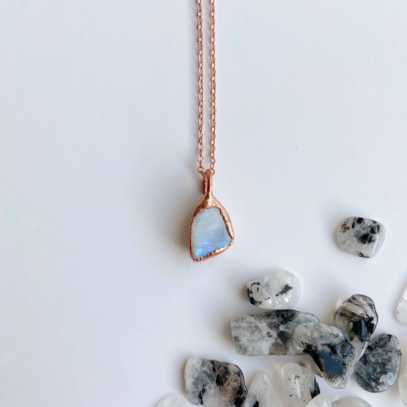 Moonstone Necklace Copper Large