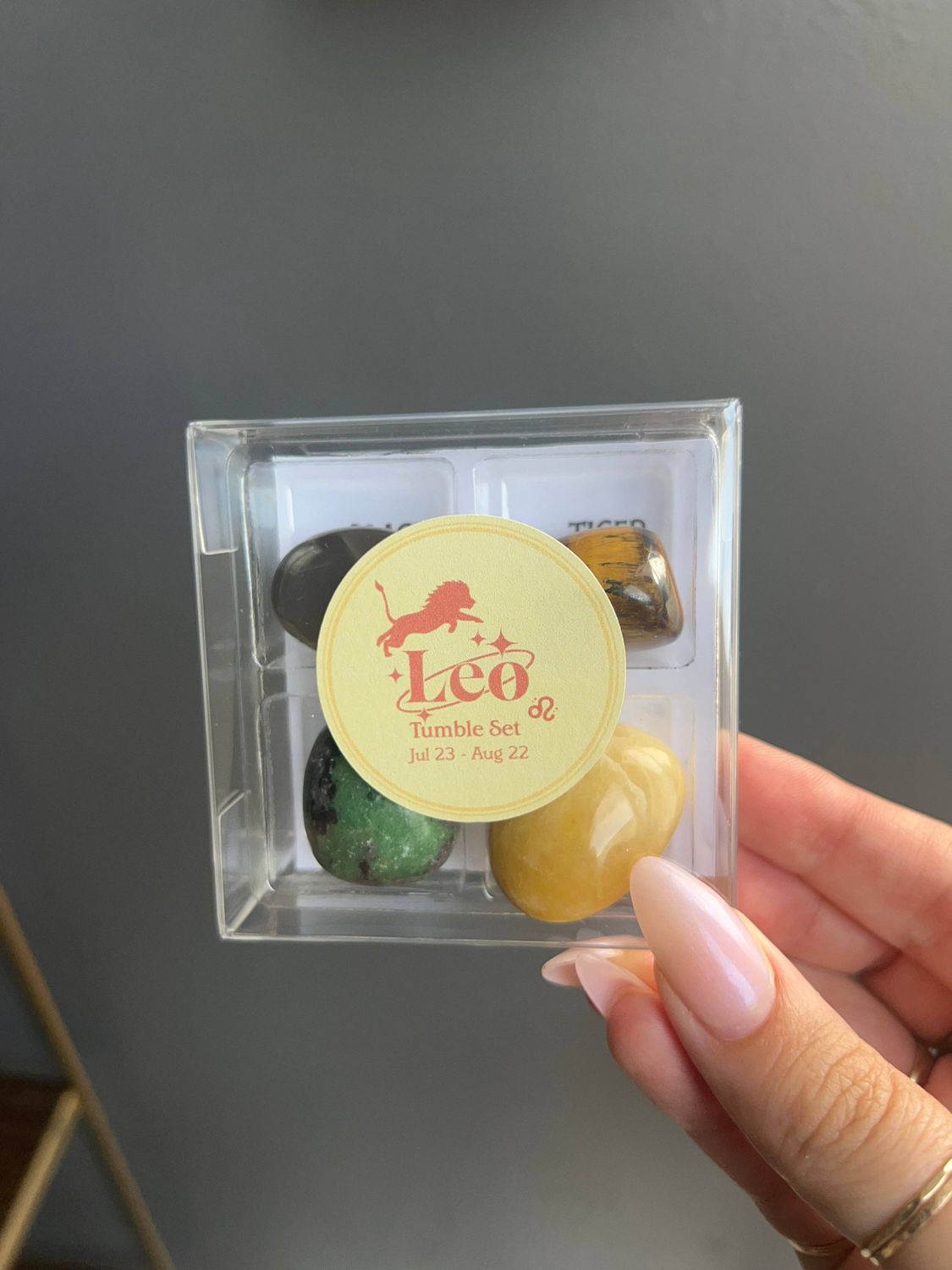 Leo Zodiac Tumbled Crystal Set - Confidence &amp; Leadership