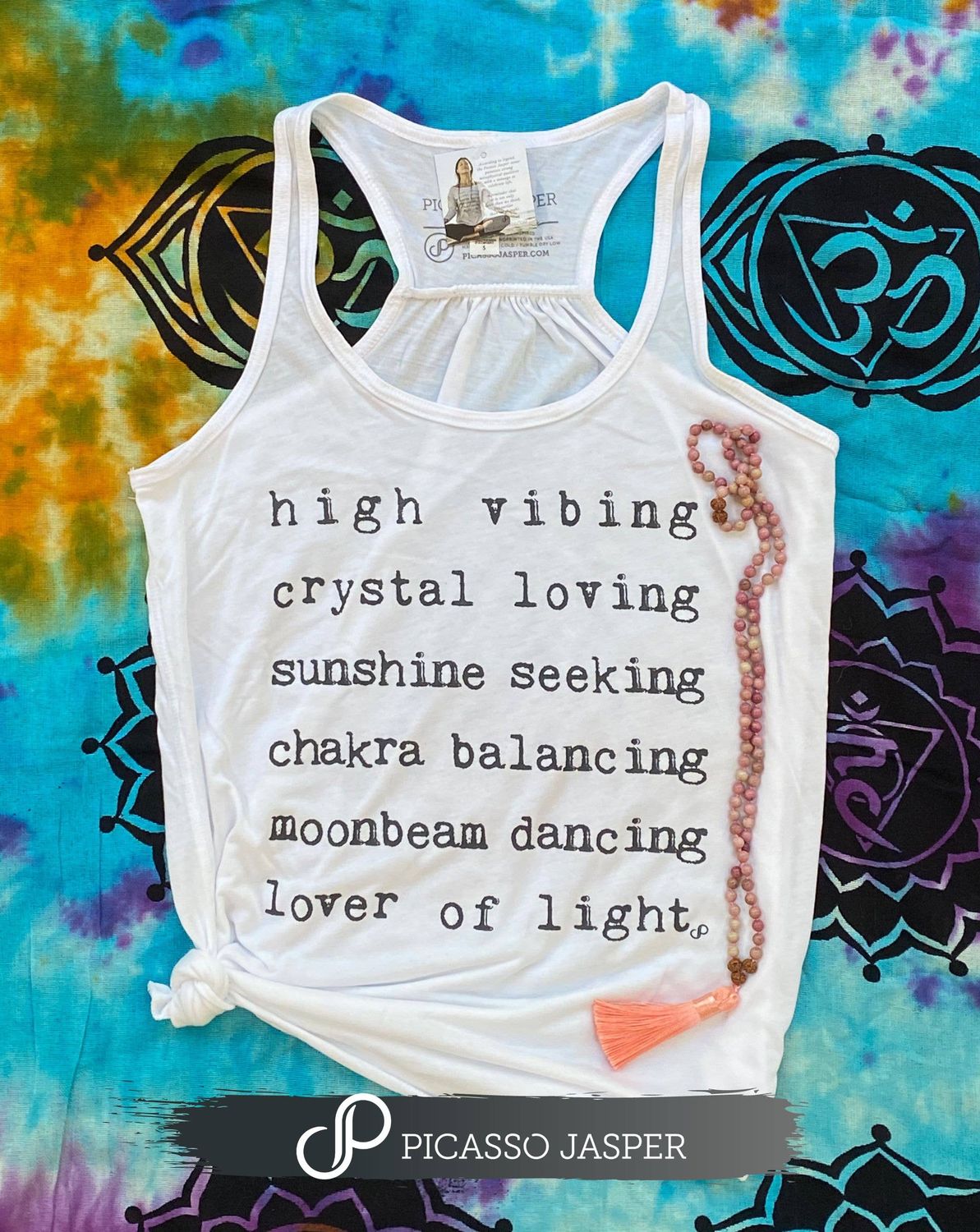 Lover of Light, White Flowy Tank: Size M