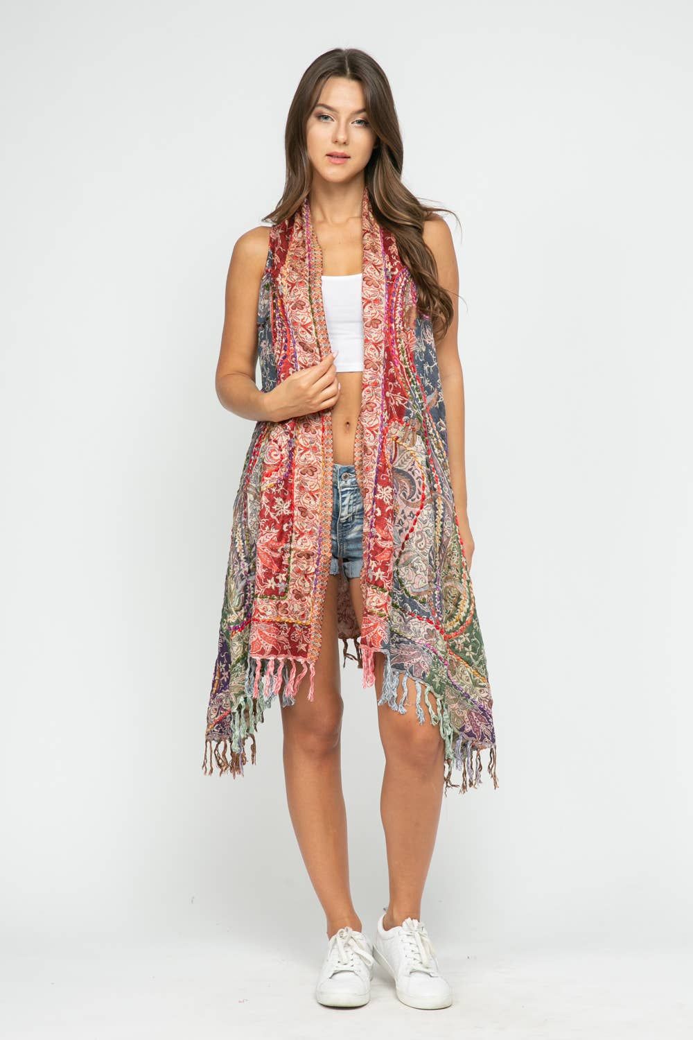 Savannah Thick Stitch Embroidered Vest
