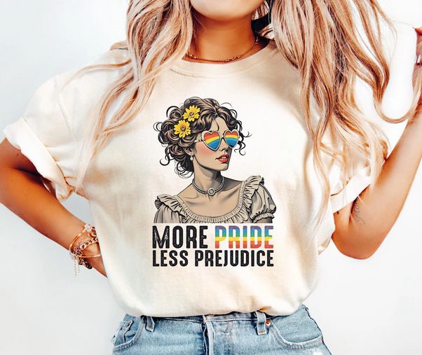 More Pride Less Prejudice Shirt, LGBTQ Shirt: L