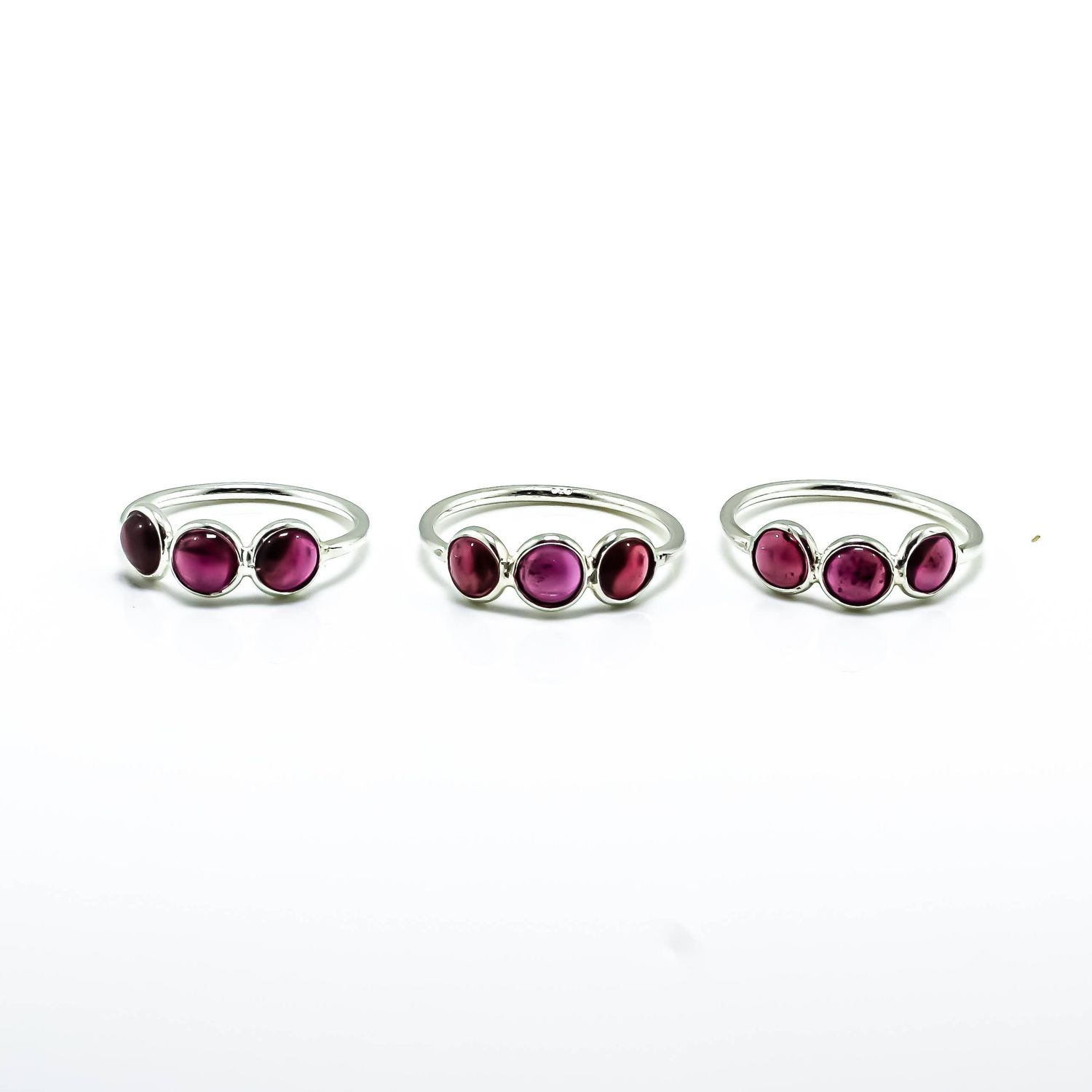 Garnet Ring Sterling Silver 925: 7