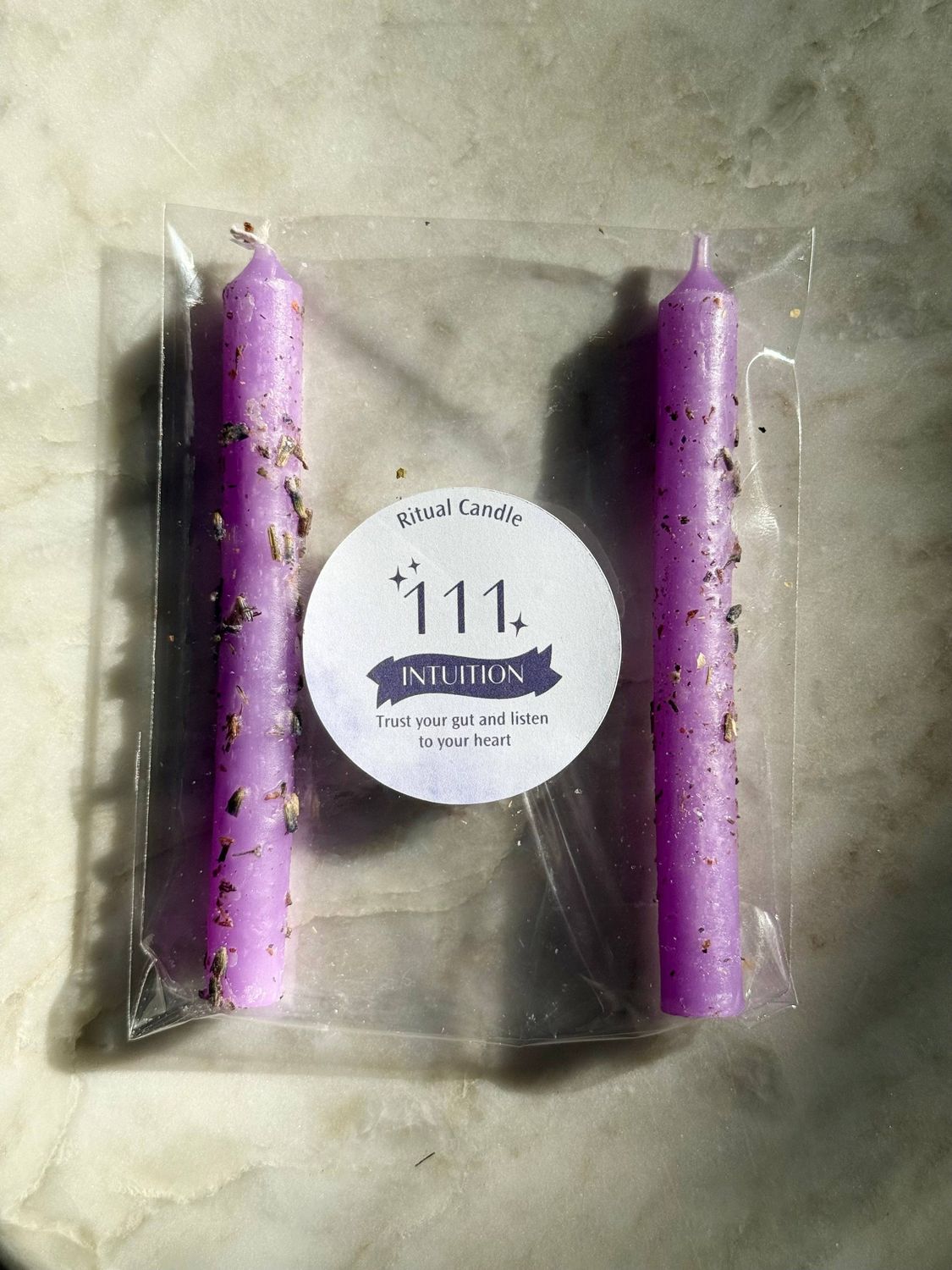 111 Intuition Ritual Candle (Set of 2): Default Title