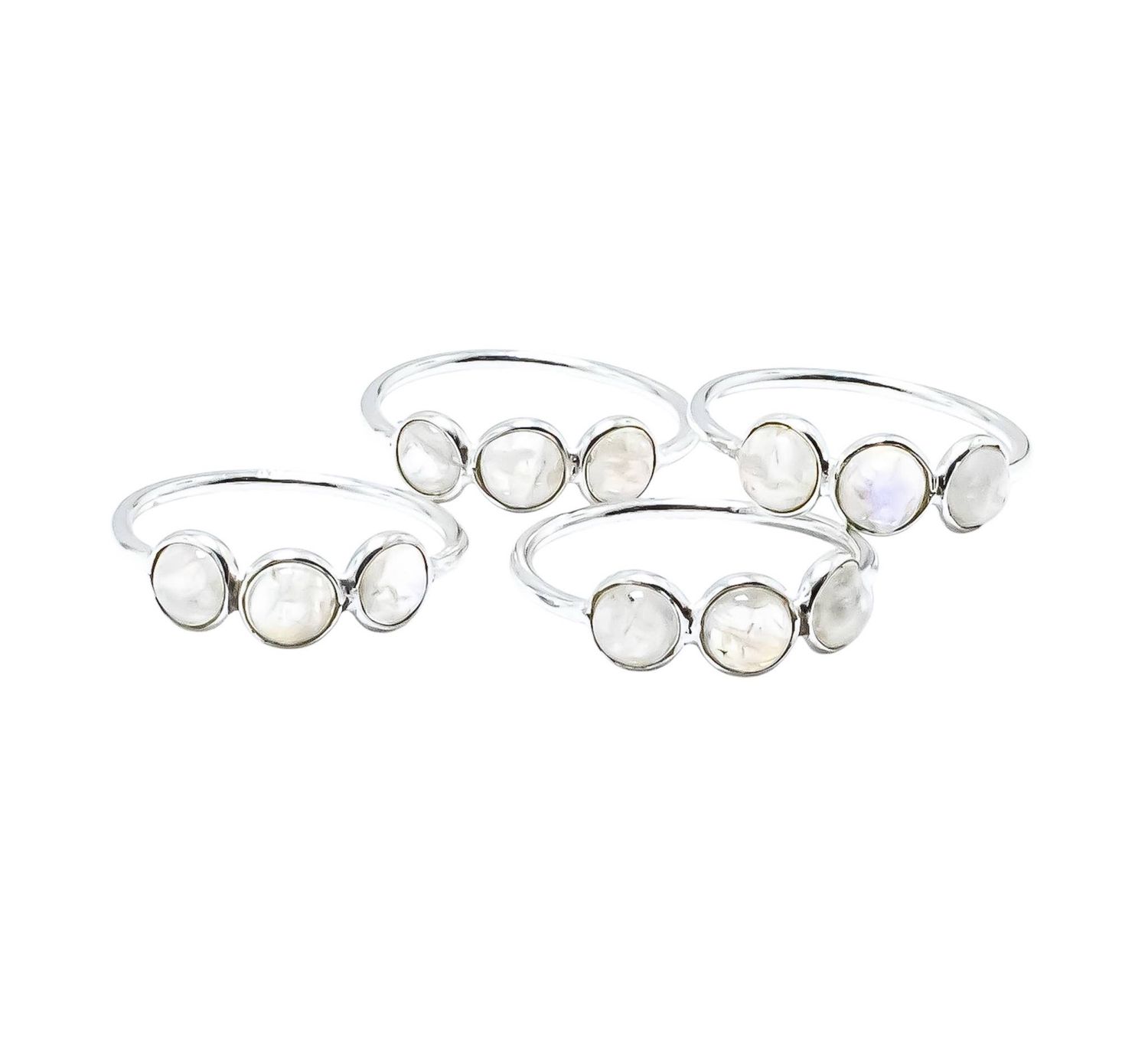 Rainbow Moonstone Gemstone Ring Sterling Silver : 6