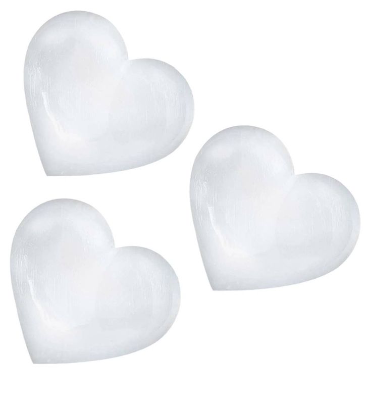 Selenite Hearts: White, 8cm