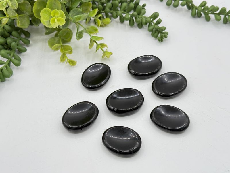 Black Obsidian Worry Stones 40x30x8mm (1 piece)