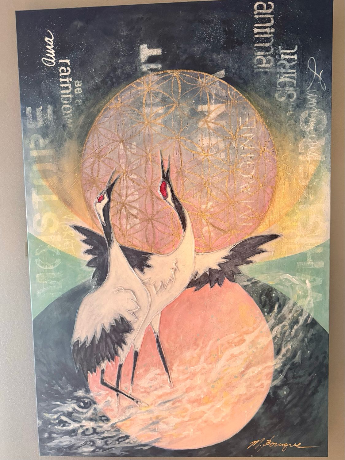 Sacred Cranes Painting By Acadiana Custom Creations