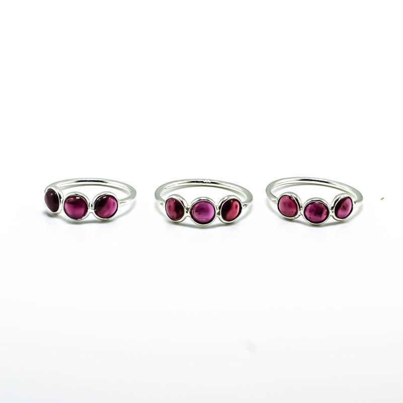 Garnet Ring Sterling Silver 925: 8