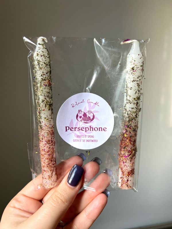 Persephone Goddess Ritual Candle