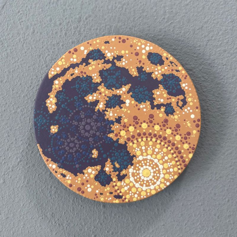 Moon Painting - Small/5in by Sarah Schroeder Moon Painting - Small/5in by Sarah Schroeder
