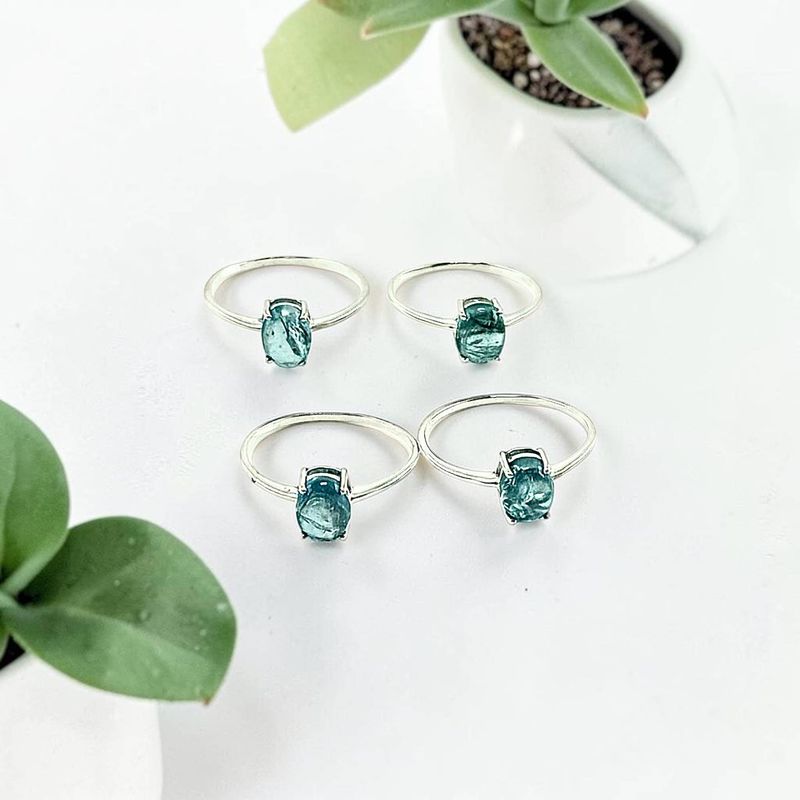 Blue Topaz Gemstone Ring Sterling Silver 925  : 6