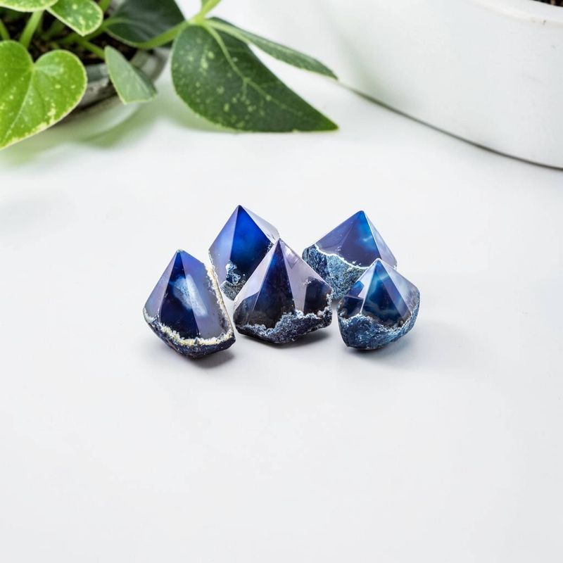 Blue Agate Polished Point Medium