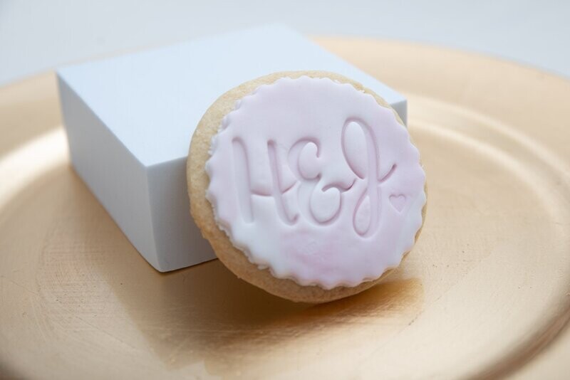 Personalised Wedding Biscuits Favours  - Large Initials