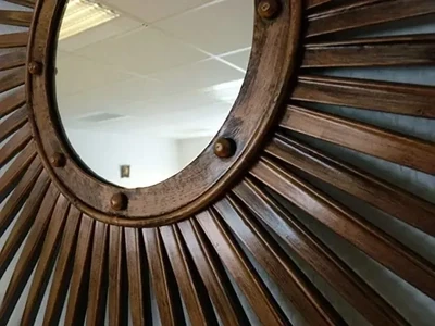 Spiegel Sun aus Metall, handgefertigt