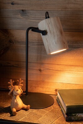 Tischlampe SILAS aus Echtholz