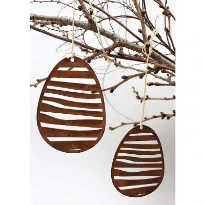 Ostereier 2er Set Edelrost Deko