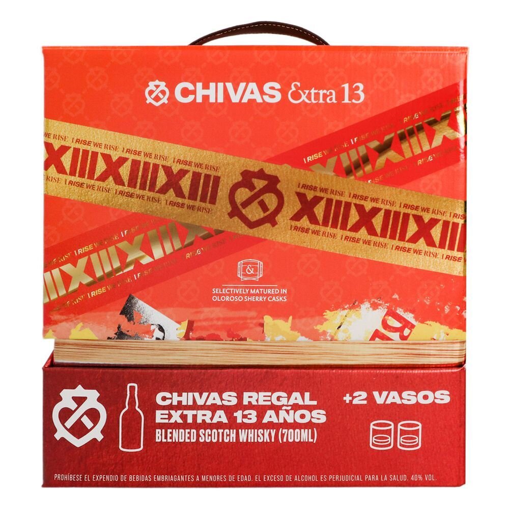 Chivas ext + 2 vasos caja