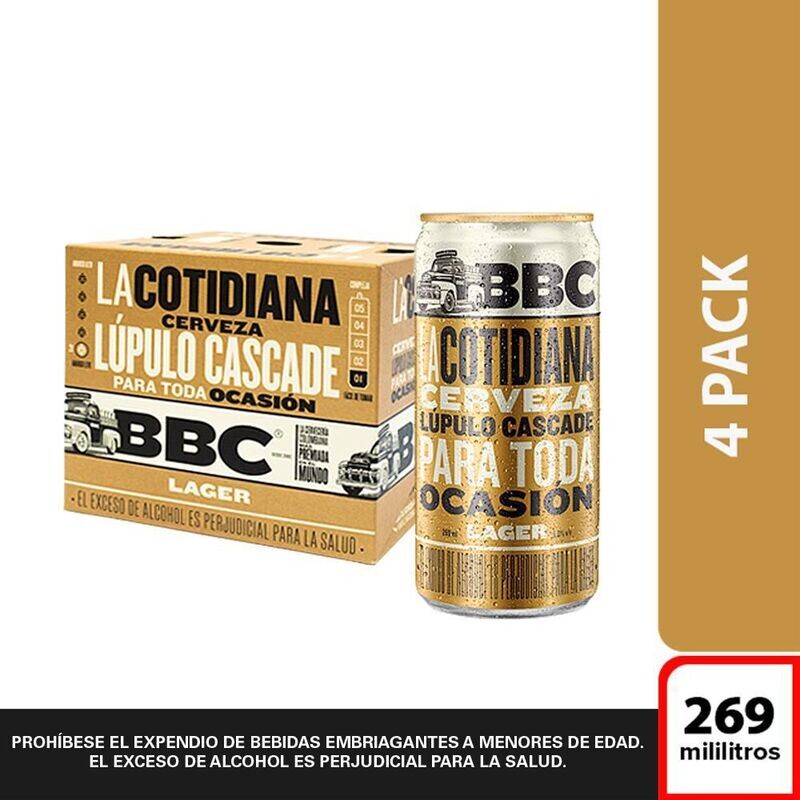 CERVEZA BBC COTIDIANA FOUR PACK