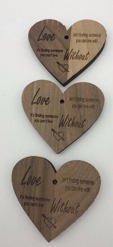 Solid wood hearts