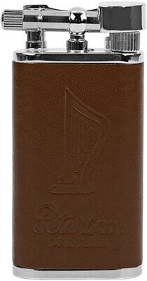 Original Peterson Pfeifenfeuerzeug in Lederoptik mit gestanzter Harfe