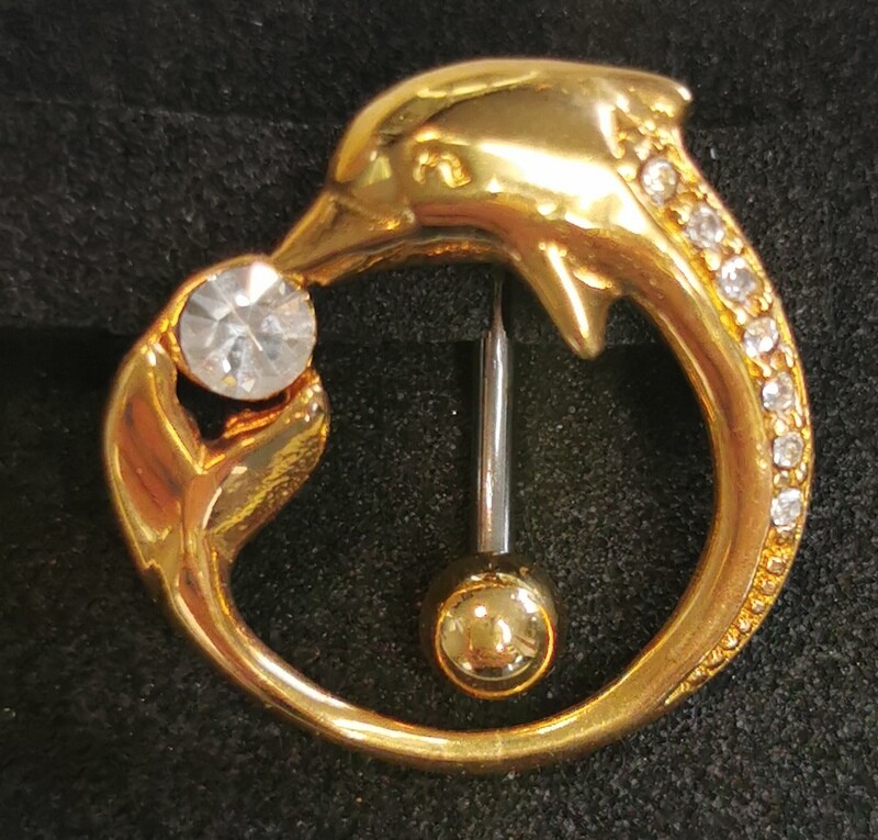 Bauchnabel-Piercing  Delphin