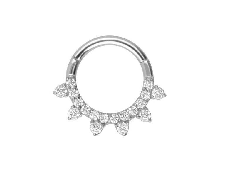 Segmentring Clicker EINGEFASSTE KRISTALLE (Chirurgenstahl)