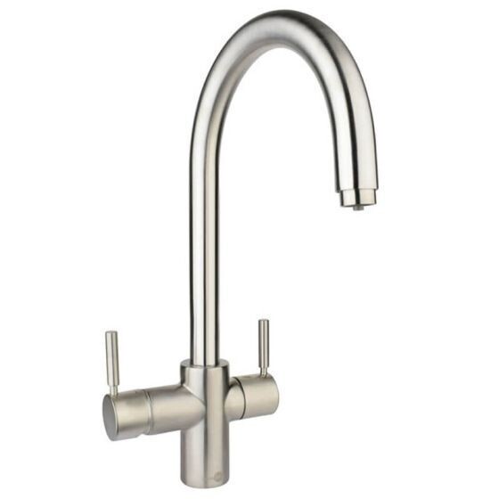 InSinkErator 3N1 J Shape Steaming Hot Kitchen Tap (Tap Only) - Brushed Steel - 45097B