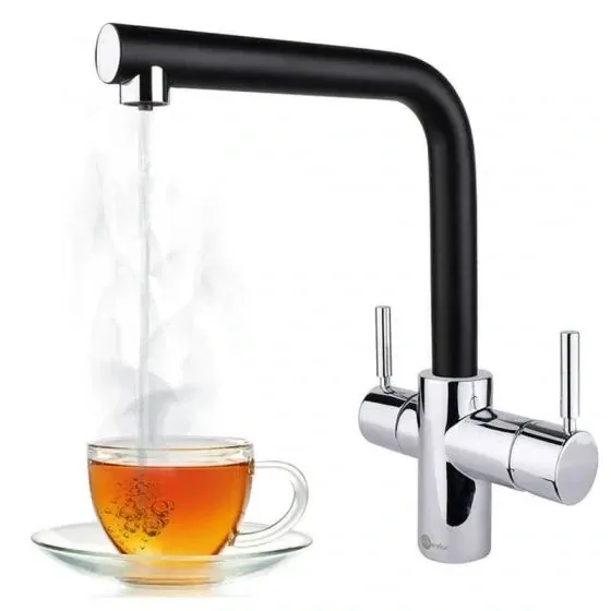 InSinkErator 3N1 L Shape Steaming Hot Kitchen Tap (Tap Only) - Black - 44837AP